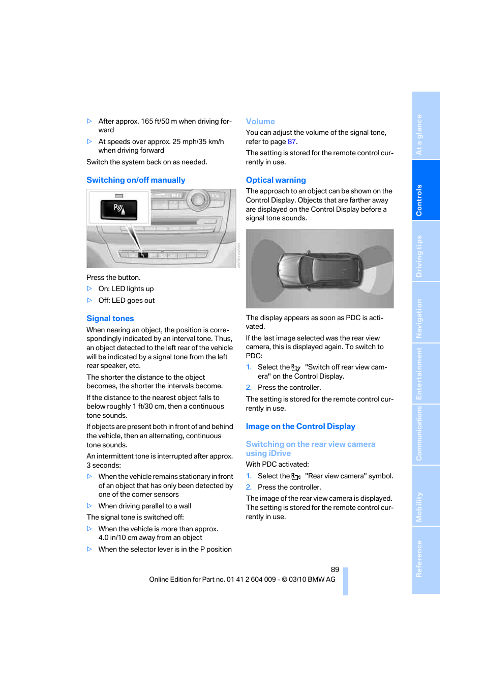 BMW X6 xDrive50i 2011 User Manual | Page 91 / 312