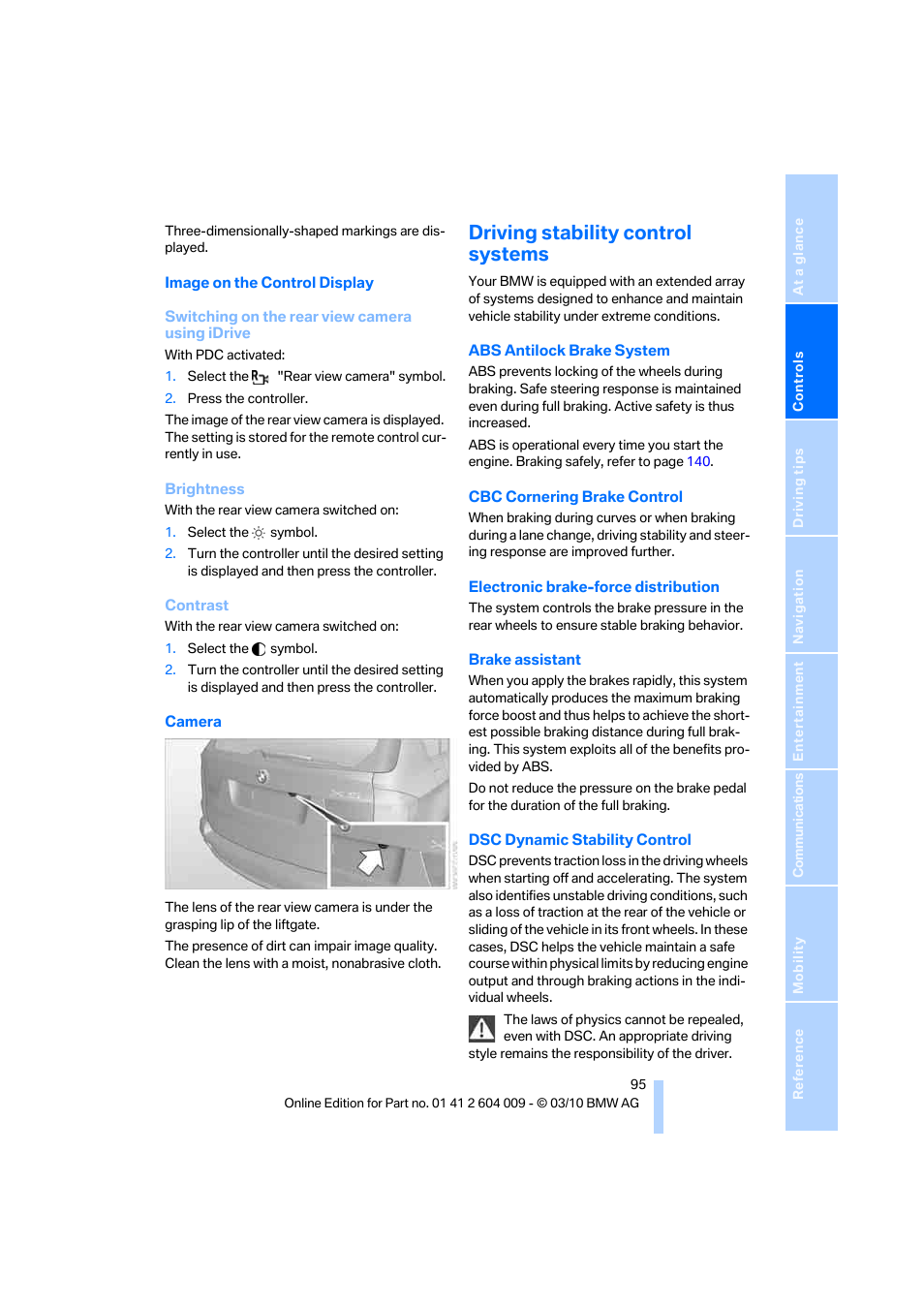 Driving stability control systems | BMW X6 xDrive50i 2011 User Manual | Page 97 / 312