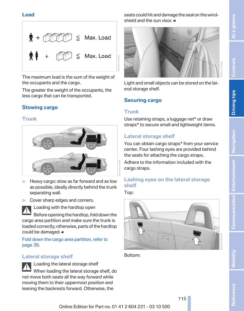 BMW Z4 sDrive35is 2011 User Manual | Page 115 / 247