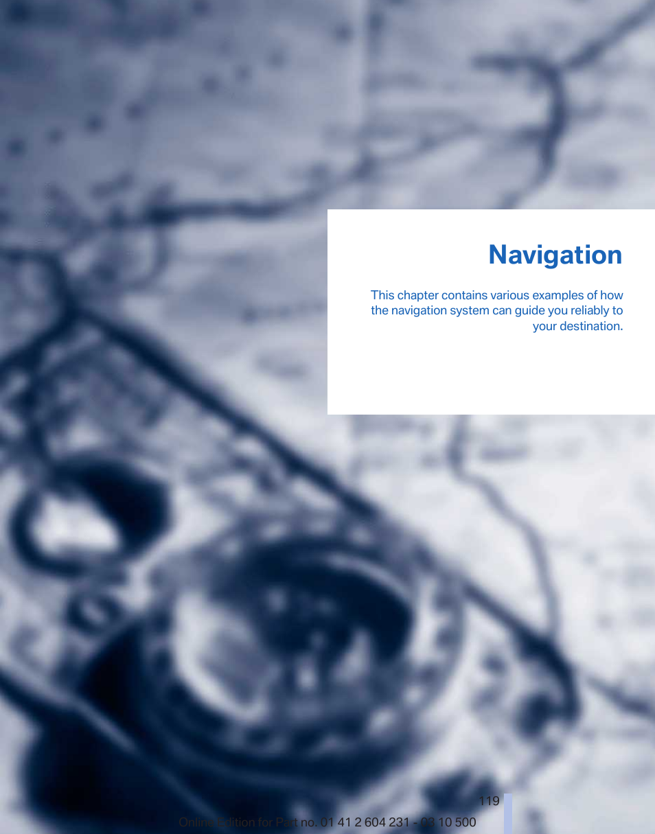 Navigation | BMW Z4 sDrive35is 2011 User Manual | Page 119 / 247