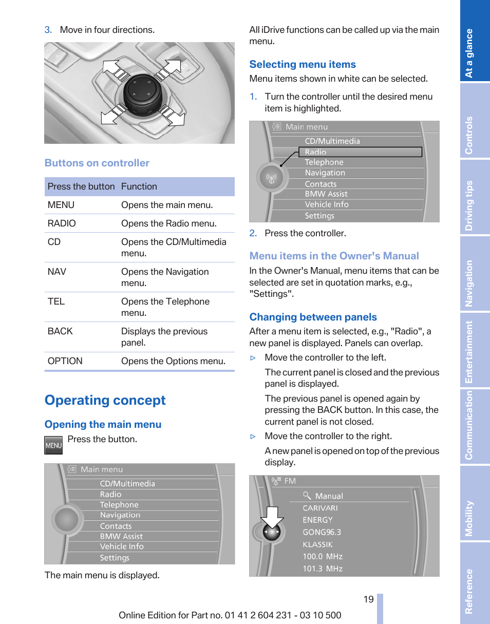 Operating concept | BMW Z4 sDrive35is 2011 User Manual | Page 19 / 247
