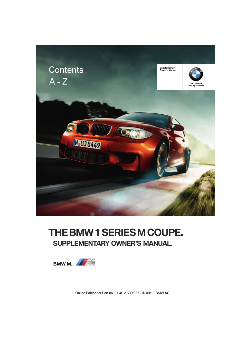 BMW 1 Series M Coupe 2011 User Manual | 48 pages