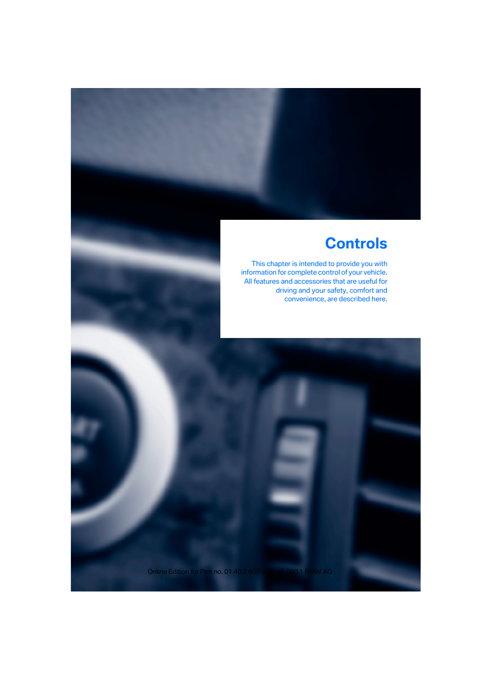 Controls | BMW 1 Series M Coupe 2011 User Manual | Page 16 / 48