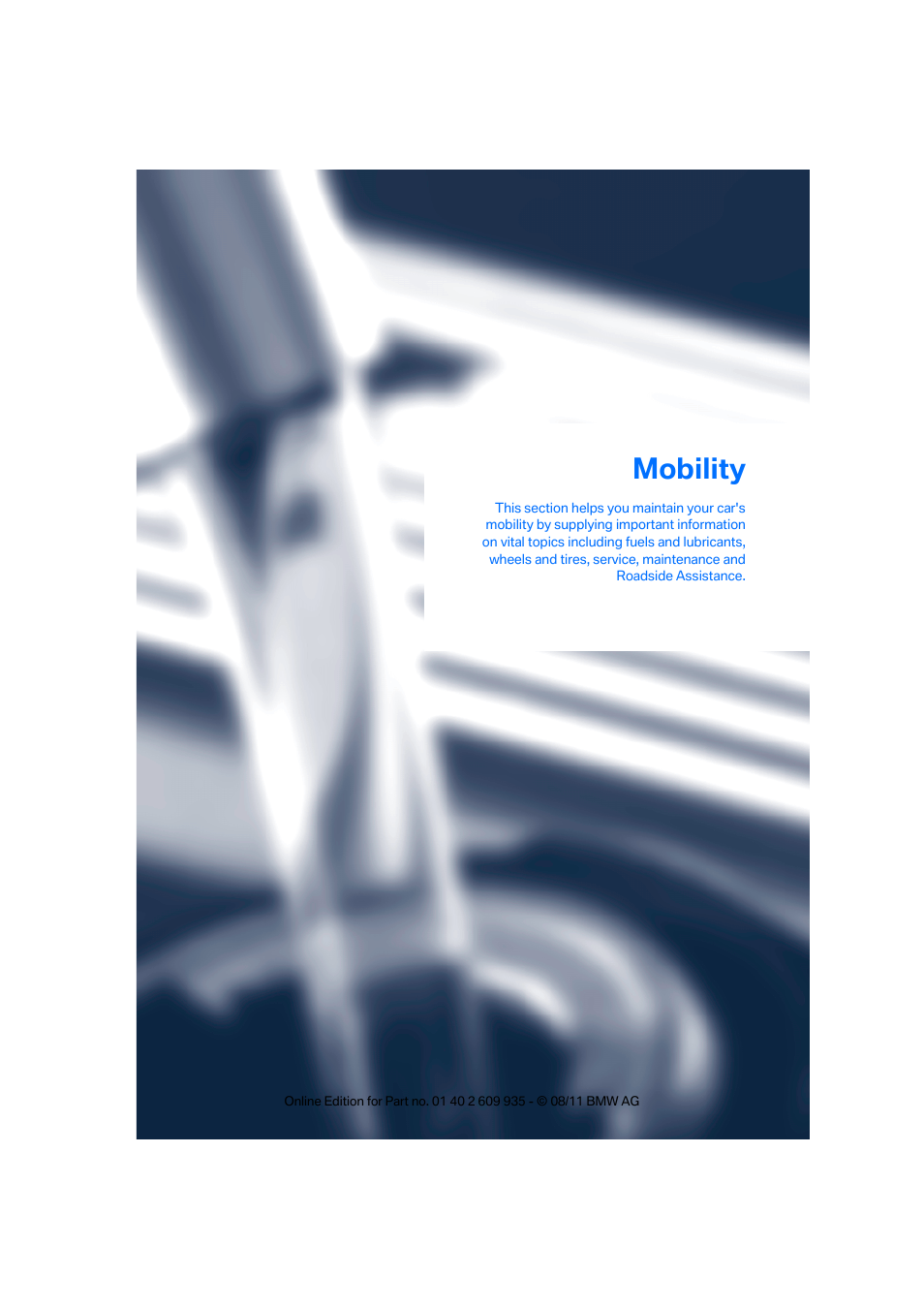 Mobility | BMW 1 Series M Coupe 2011 User Manual | Page 30 / 48