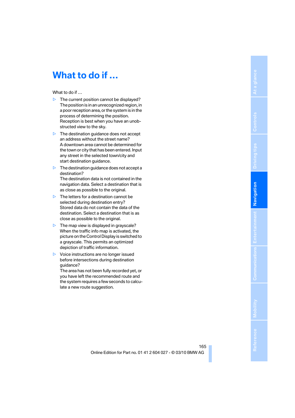 What to do if | BMW X6 M 2011 User Manual | Page 167 / 312