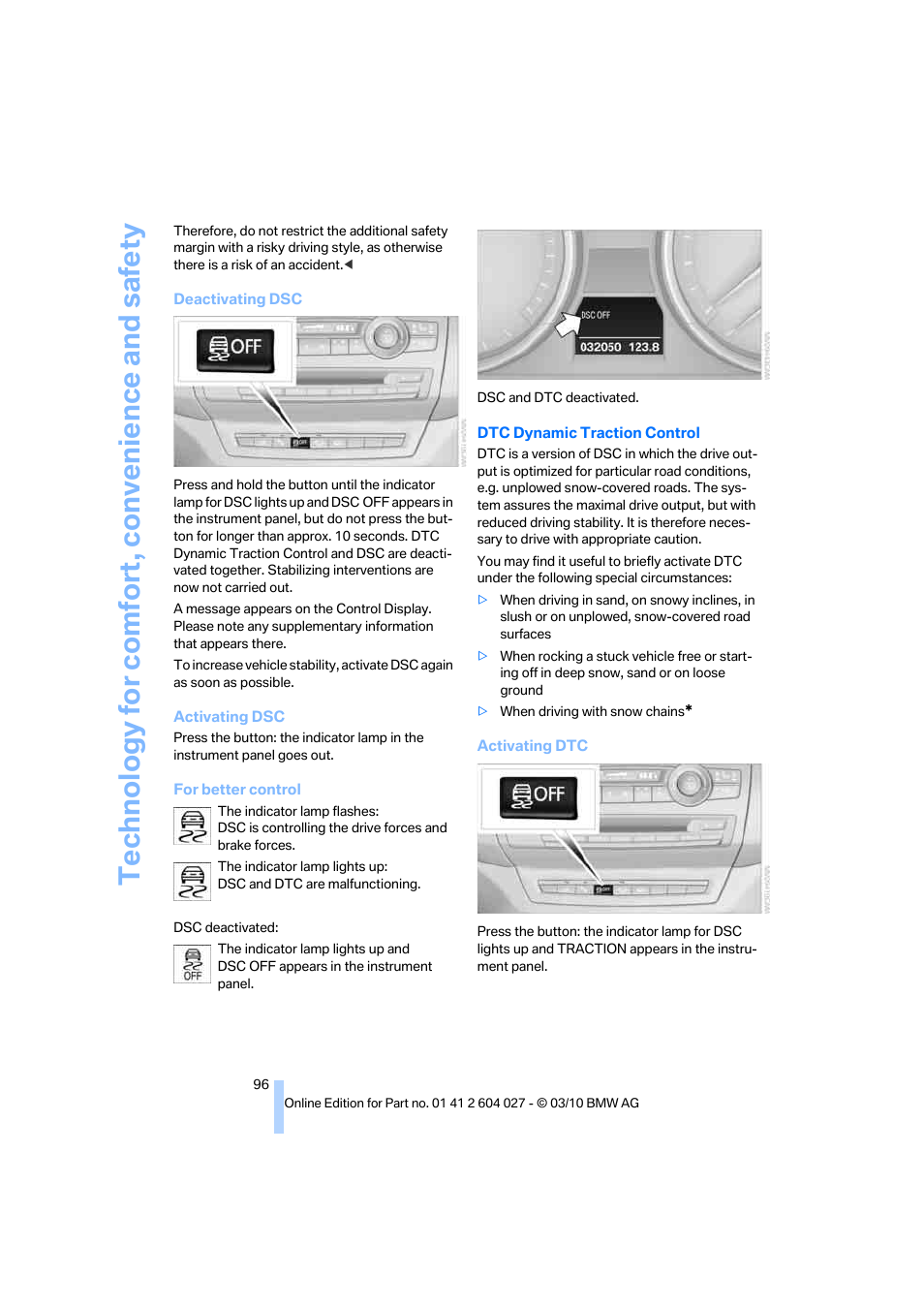 Technology for comfort, convenience and safety | BMW X6 M 2011 User Manual | Page 98 / 312