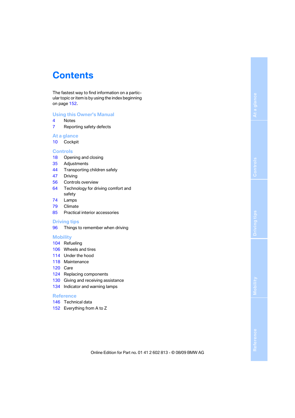 BMW 135i Convertible 2010 User Manual | Page 5 / 166