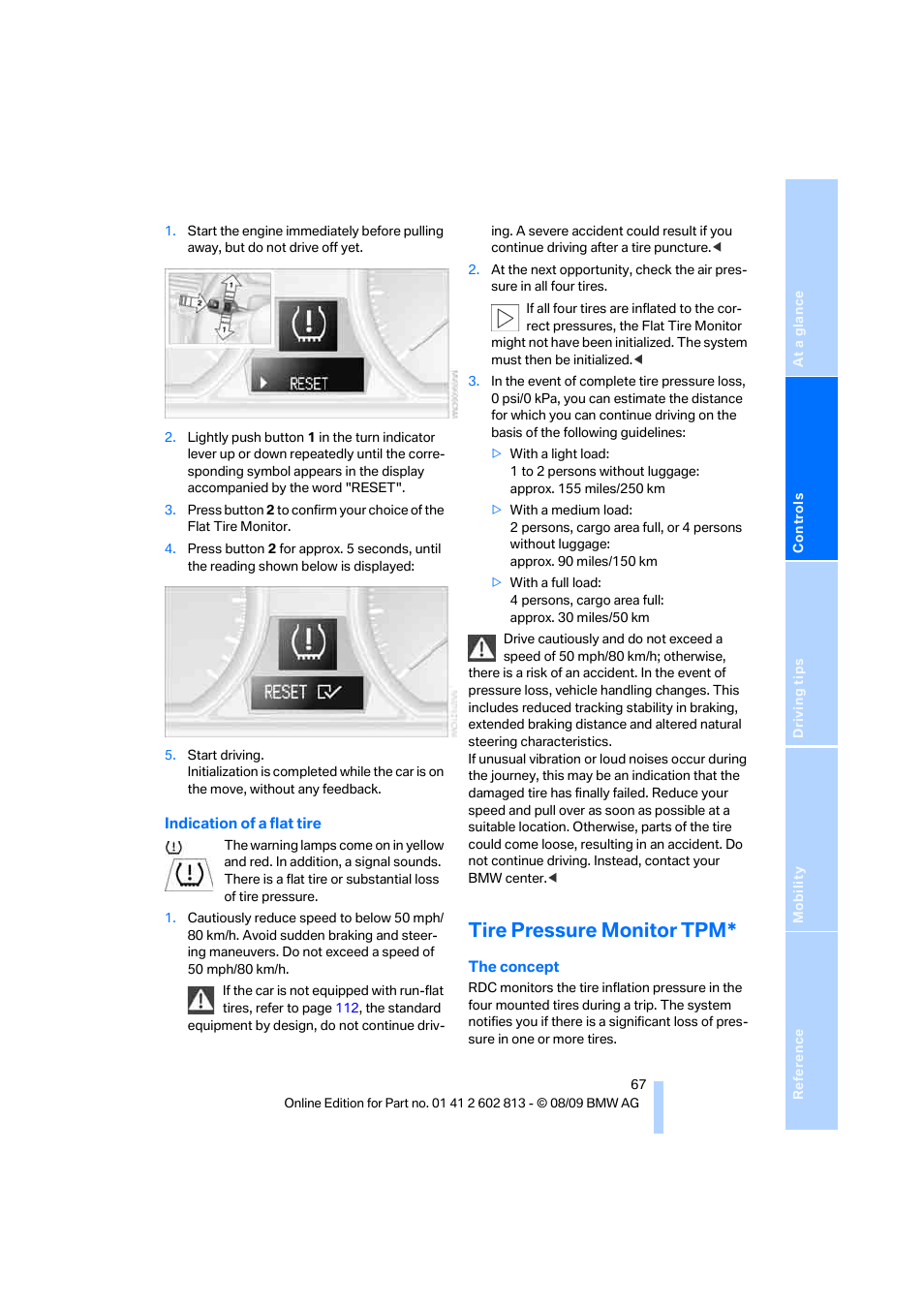 Tire pressure monitor tpm | BMW 135i Convertible 2010 User Manual | Page 69 / 166