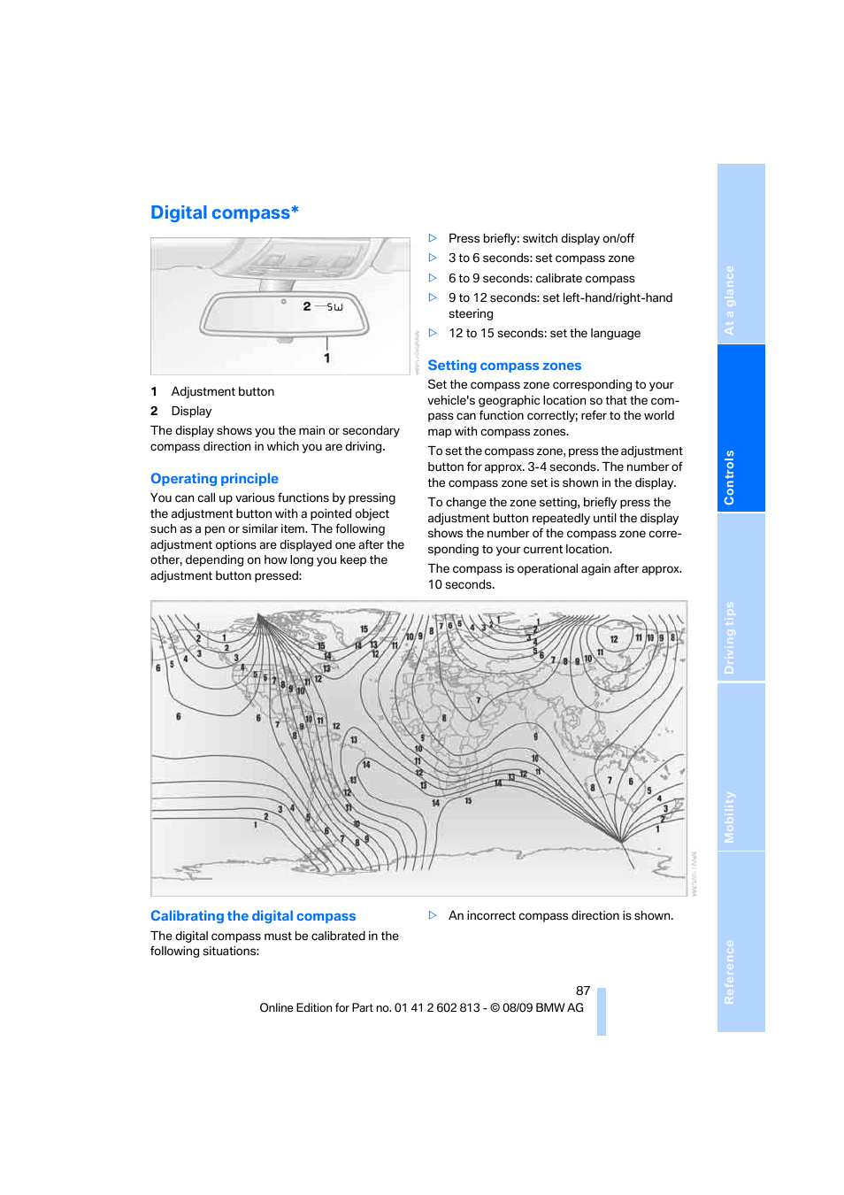 Digital compass | BMW 135i Convertible 2010 User Manual | Page 89 / 166