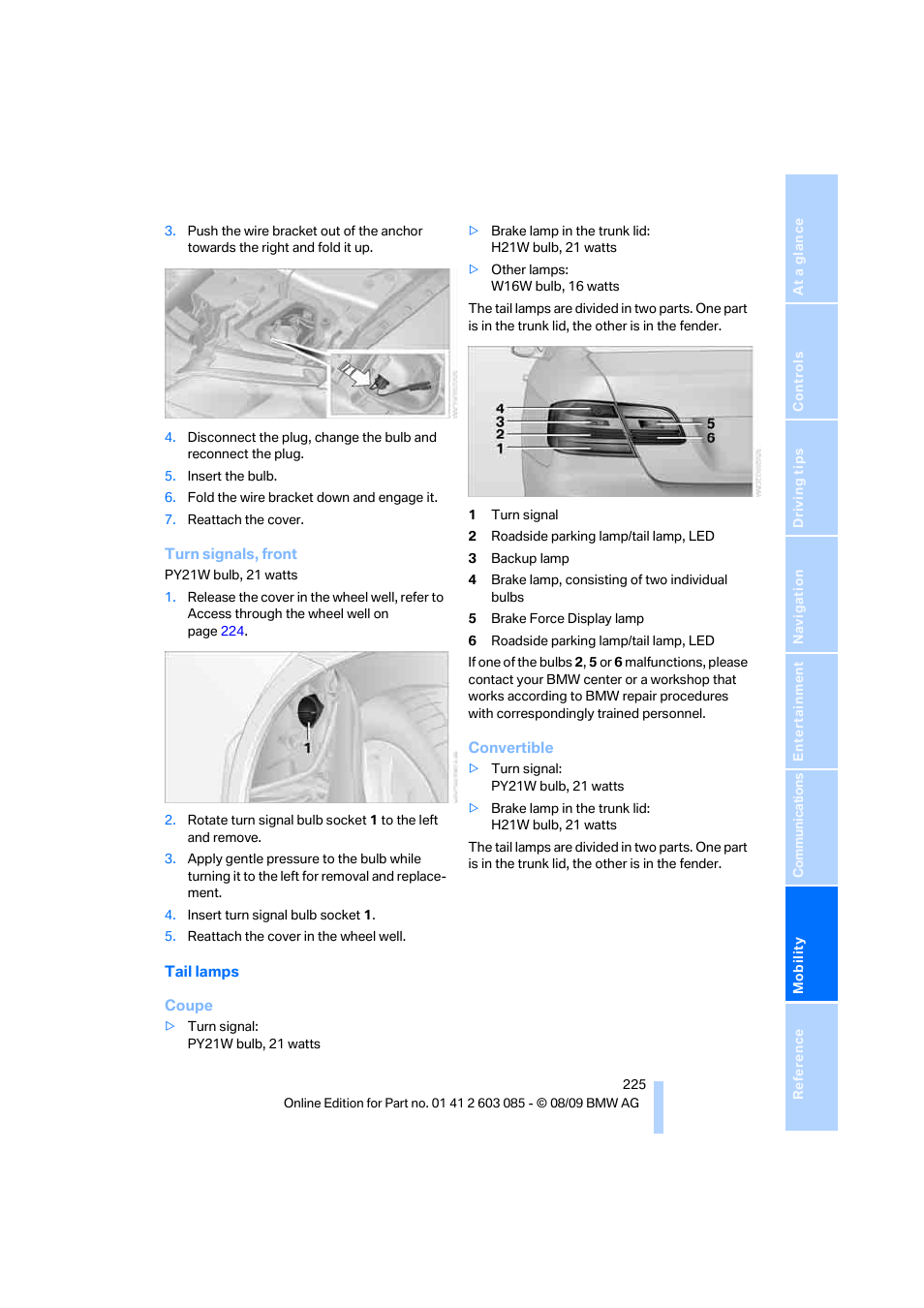 BMW 328i Convertible 2010 User Manual | Page 227 / 266