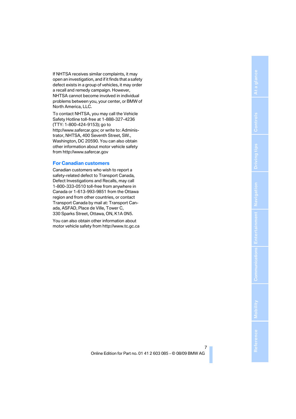 BMW 328i Convertible 2010 User Manual | Page 9 / 266