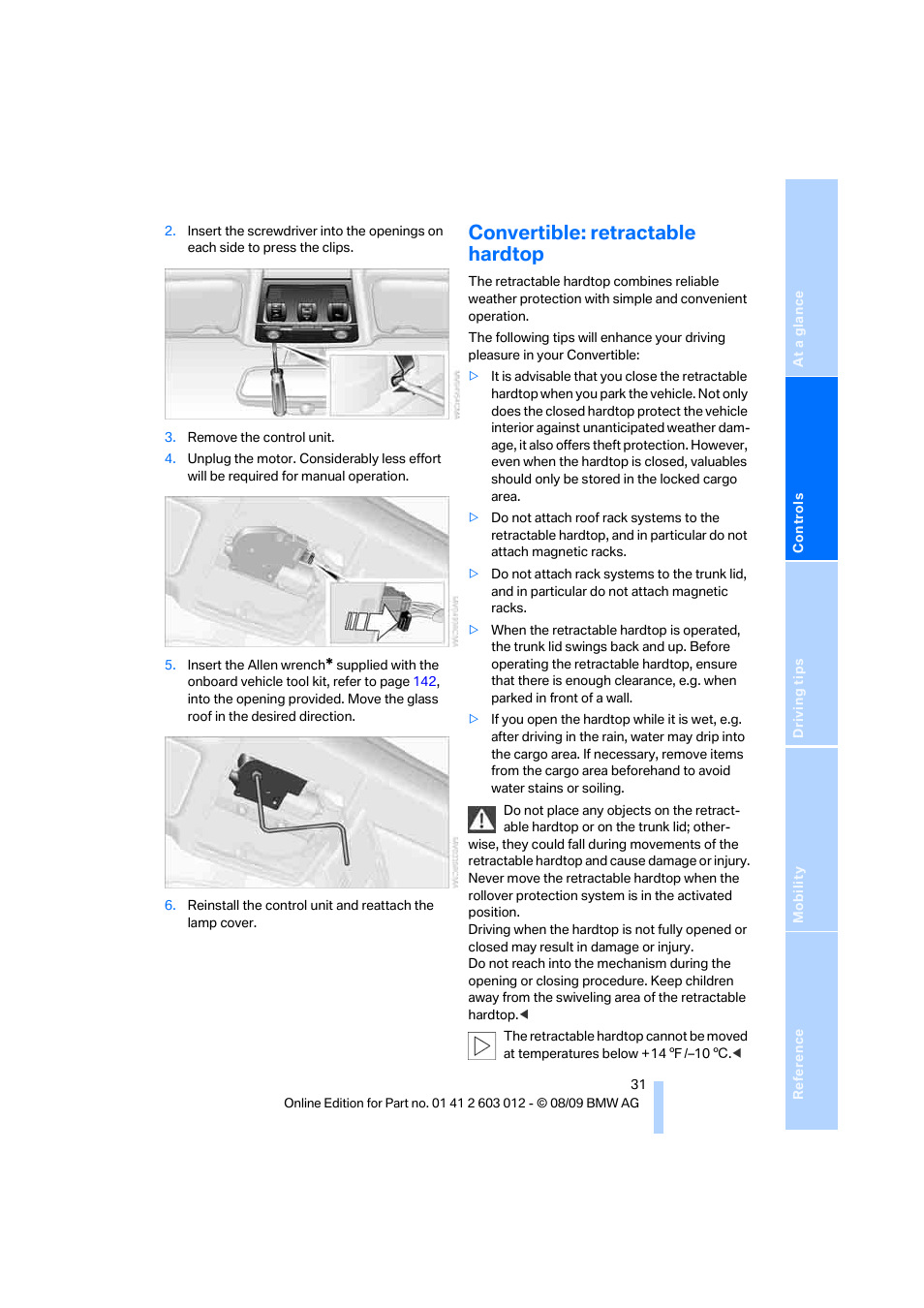 Convertible: retractable hardtop | BMW 335i Convertible 2010 User Manual | Page 33 / 188