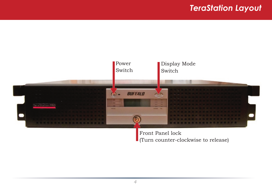Terastation layout | Buffalo Technology Rackmount TeraStation Pro TS-RHTGL/R5 User Manual | Page 4 / 76