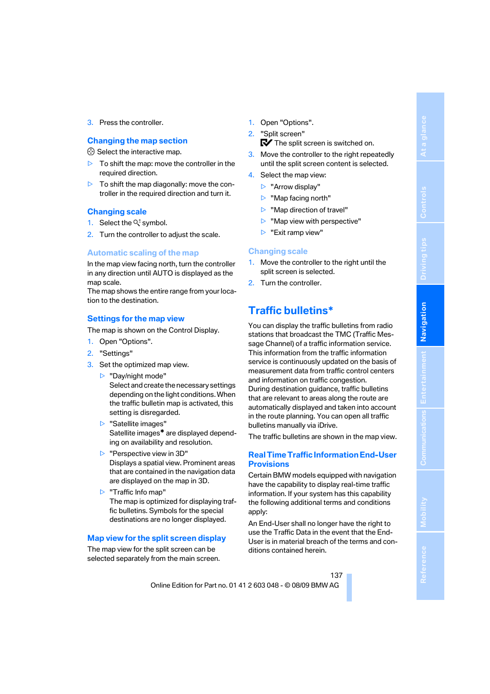 Traffic bulletins | BMW 328i xDrive Sports Wagon 2010 User Manual | Page 139 / 274