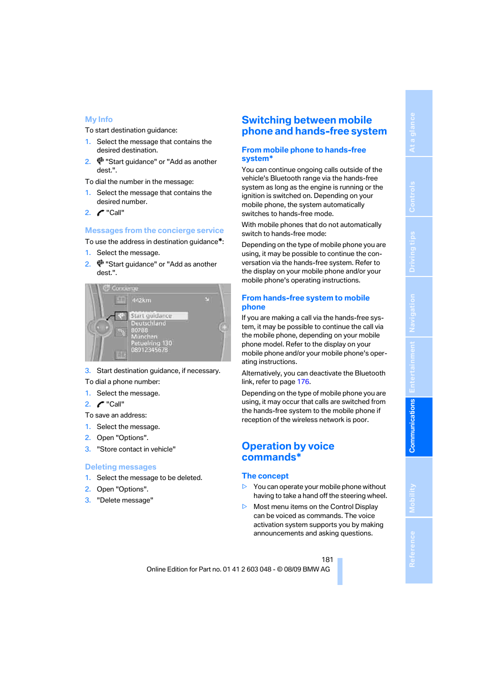 Operation by voice commands | BMW 328i xDrive Sports Wagon 2010 User Manual | Page 183 / 274