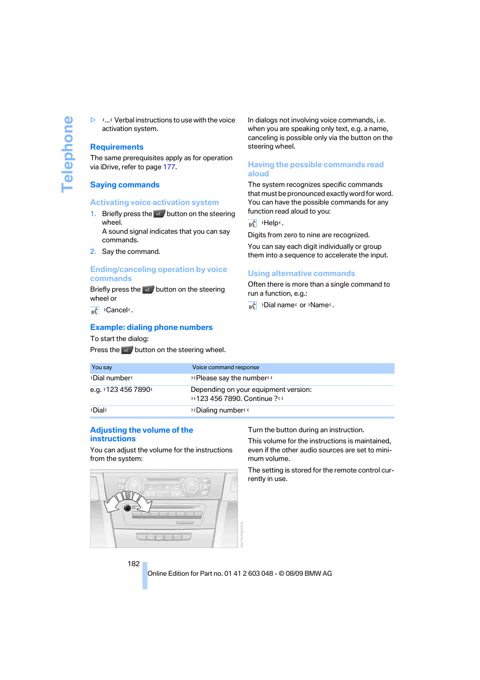 Telephone | BMW 328i xDrive Sports Wagon 2010 User Manual | Page 184 / 274