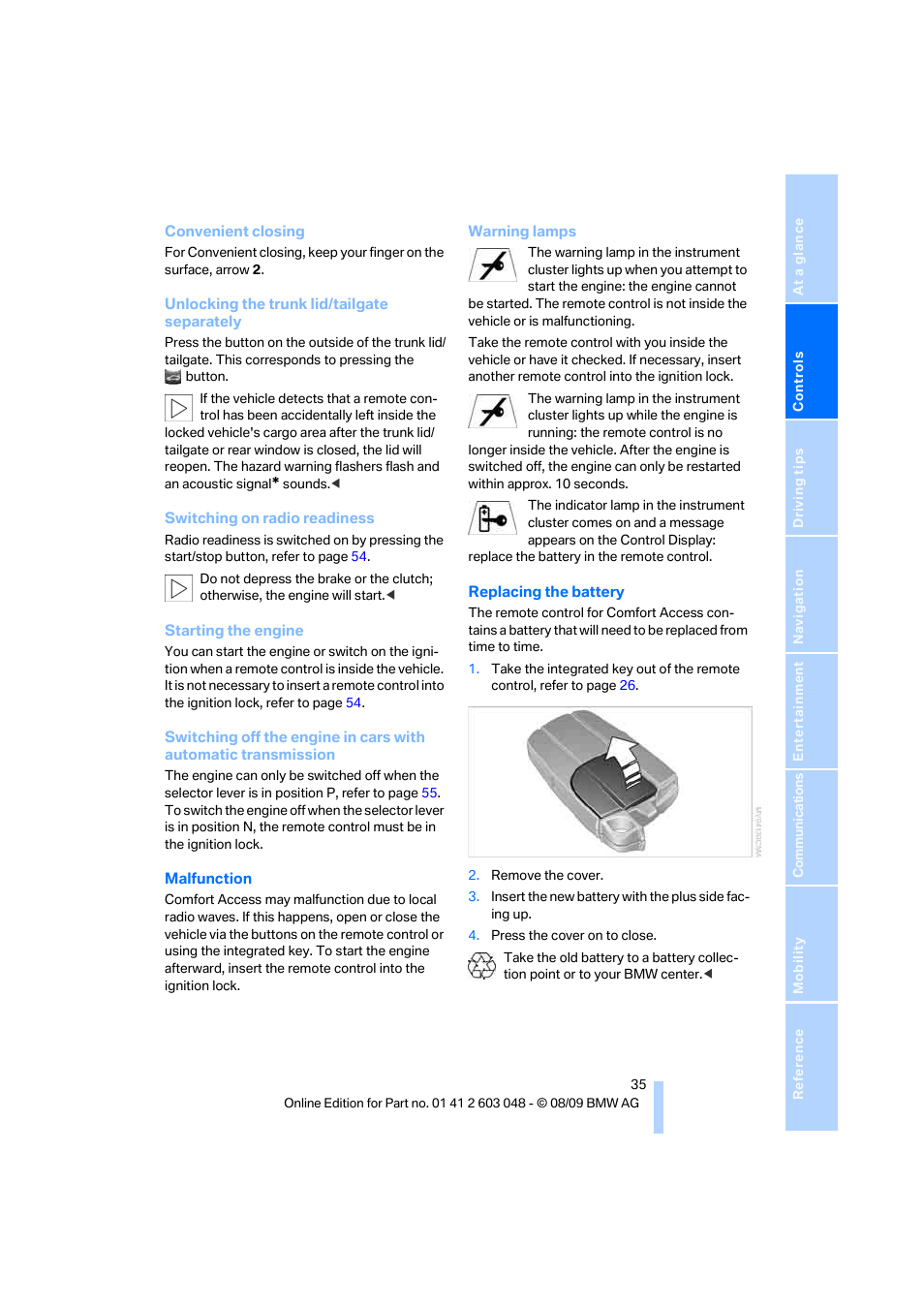 BMW 328i xDrive Sports Wagon 2010 User Manual | Page 37 / 274