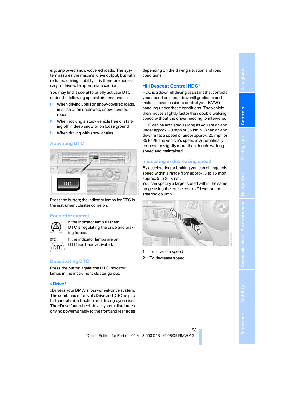 BMW 328i xDrive Sports Wagon 2010 User Manual | Page 85 / 274