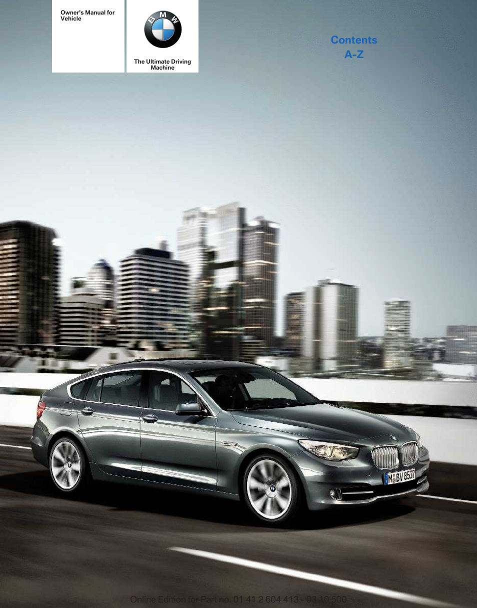 BMW 550i xDrive Gran Turismo 2010 User Manual | 277 pages