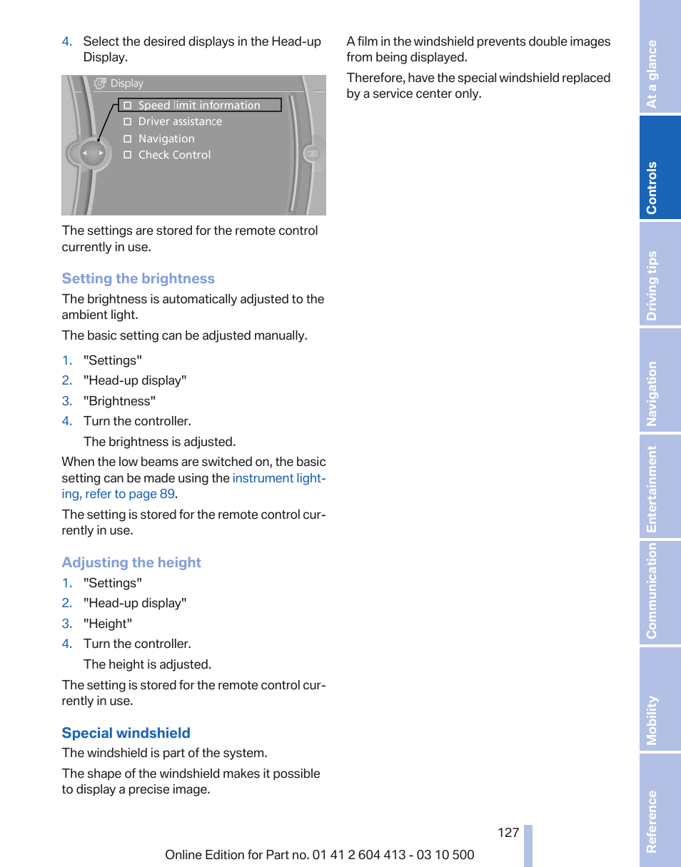 BMW 550i xDrive Gran Turismo 2010 User Manual | Page 127 / 277