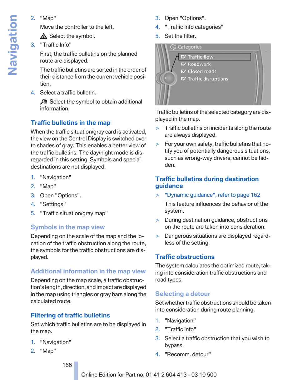 Navigation | BMW 550i xDrive Gran Turismo 2010 User Manual | Page 166 / 277