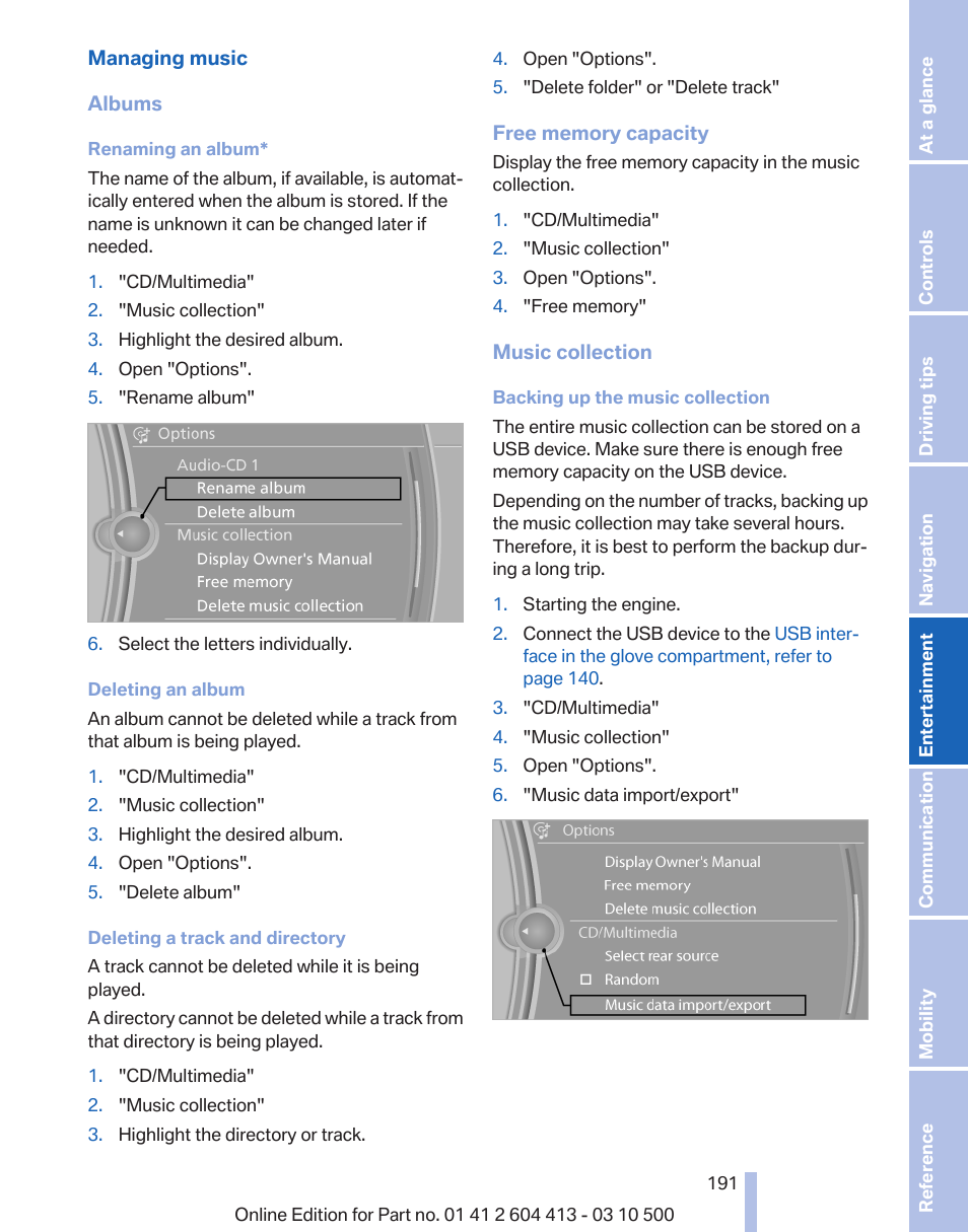 BMW 550i xDrive Gran Turismo 2010 User Manual | Page 191 / 277