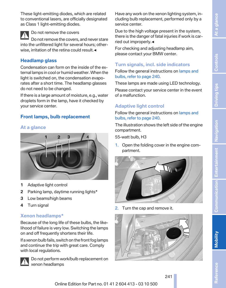 BMW 550i xDrive Gran Turismo 2010 User Manual | Page 241 / 277