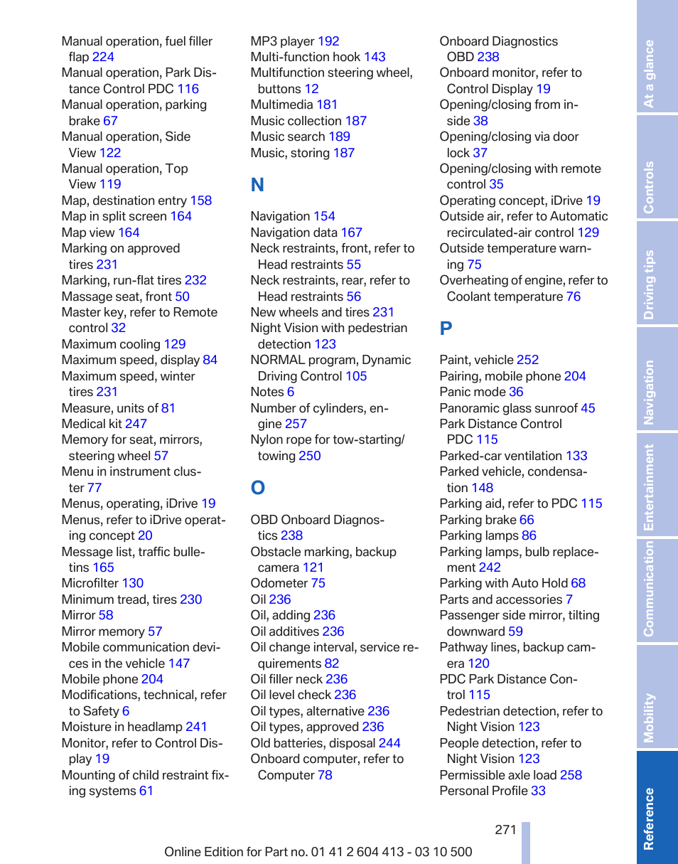 BMW 550i xDrive Gran Turismo 2010 User Manual | Page 271 / 277