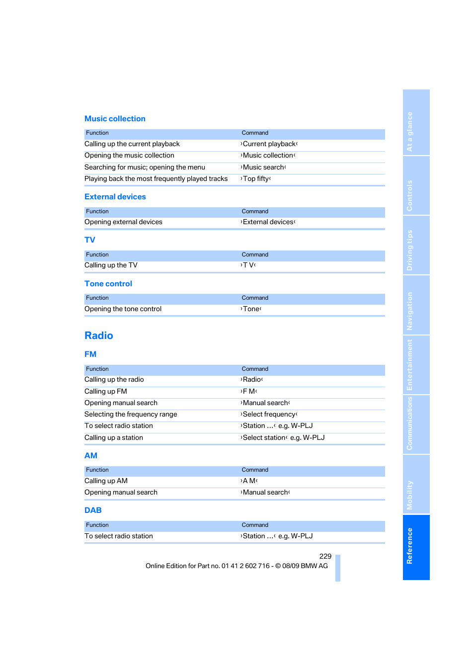 Radio | BMW 650i Convertible 2010 User Manual | Page 231 / 252