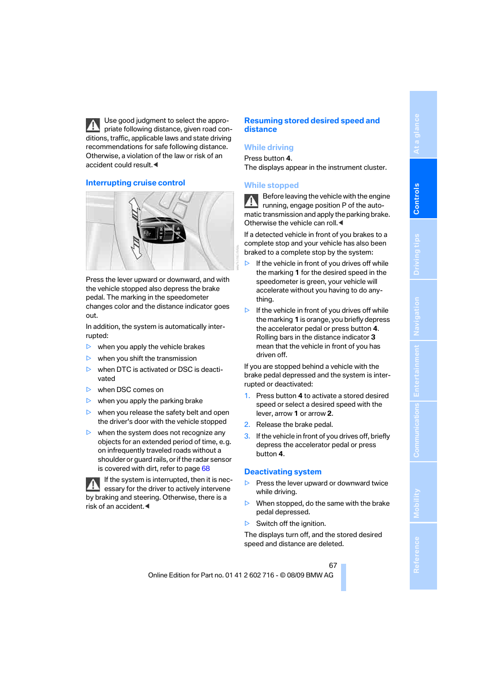 BMW 650i Convertible 2010 User Manual | Page 69 / 252