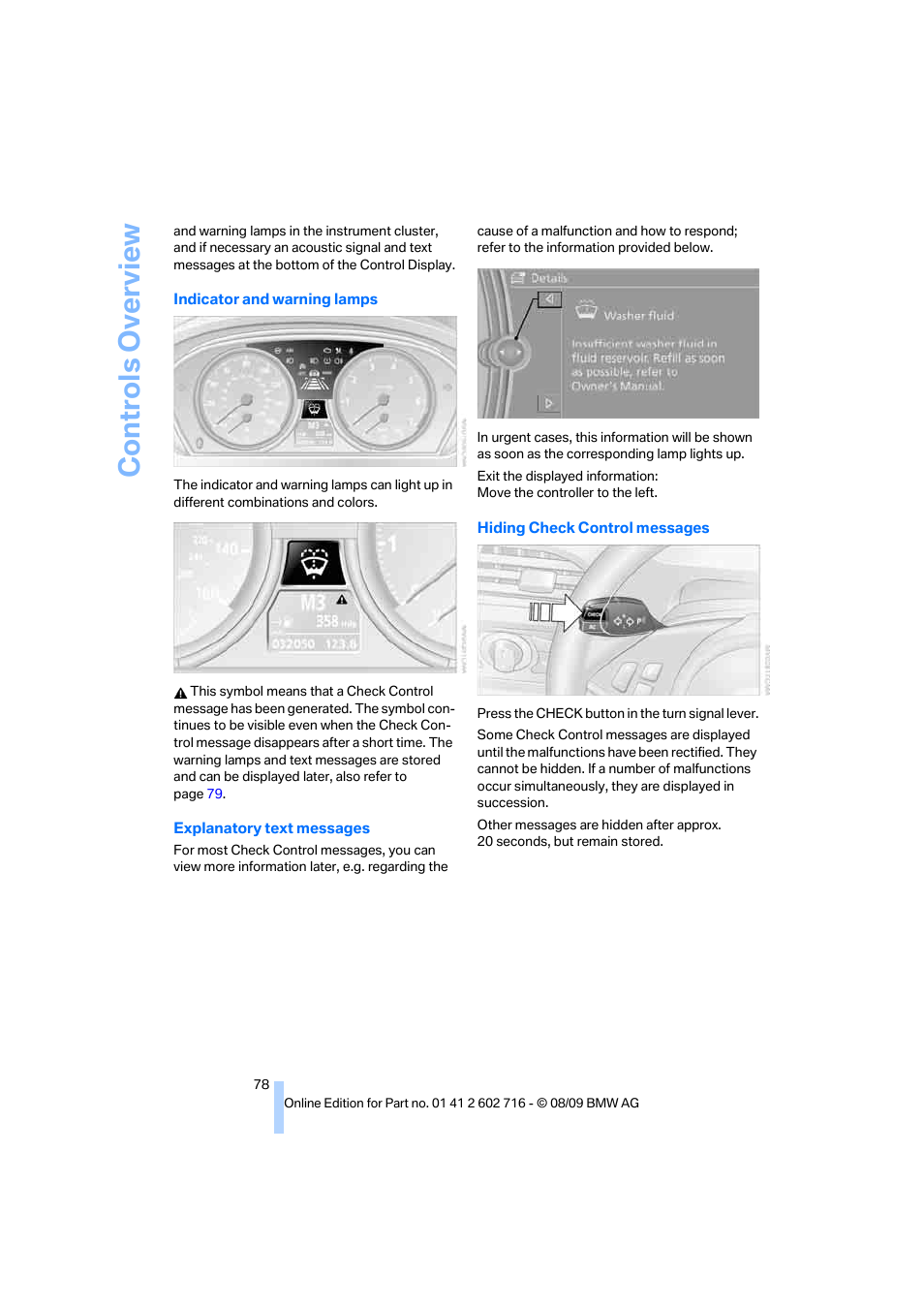 Co n tr o ls o ve rvi ew | BMW 650i Convertible 2010 User Manual | Page 80 / 252