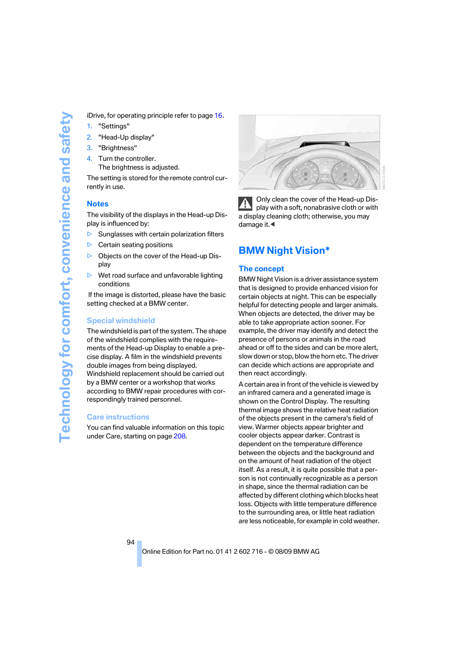 Bmw night vision | BMW 650i Convertible 2010 User Manual | Page 96 / 252