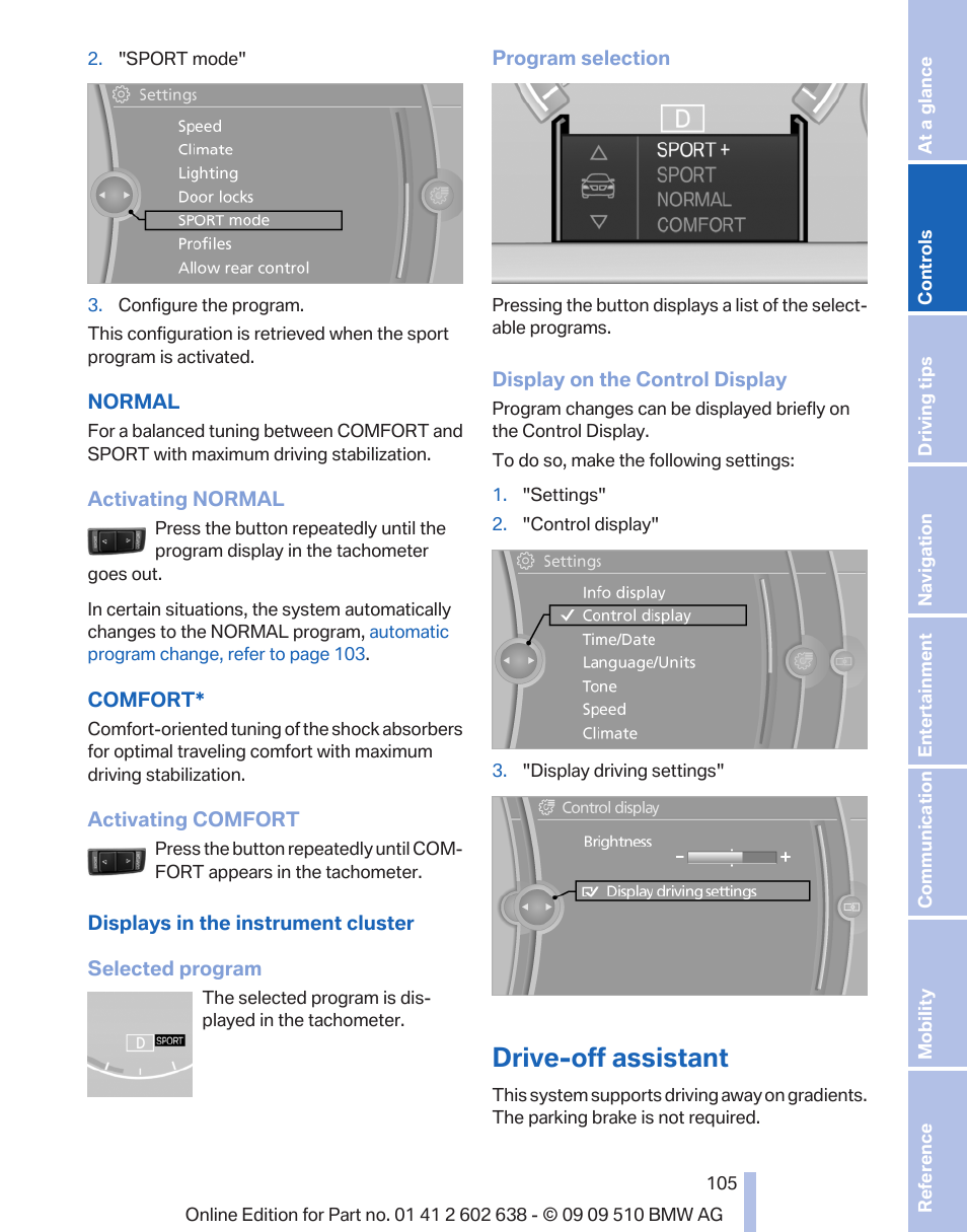 Drive-off assistant | BMW 760Li Sedan 2010 User Manual | Page 105 / 280