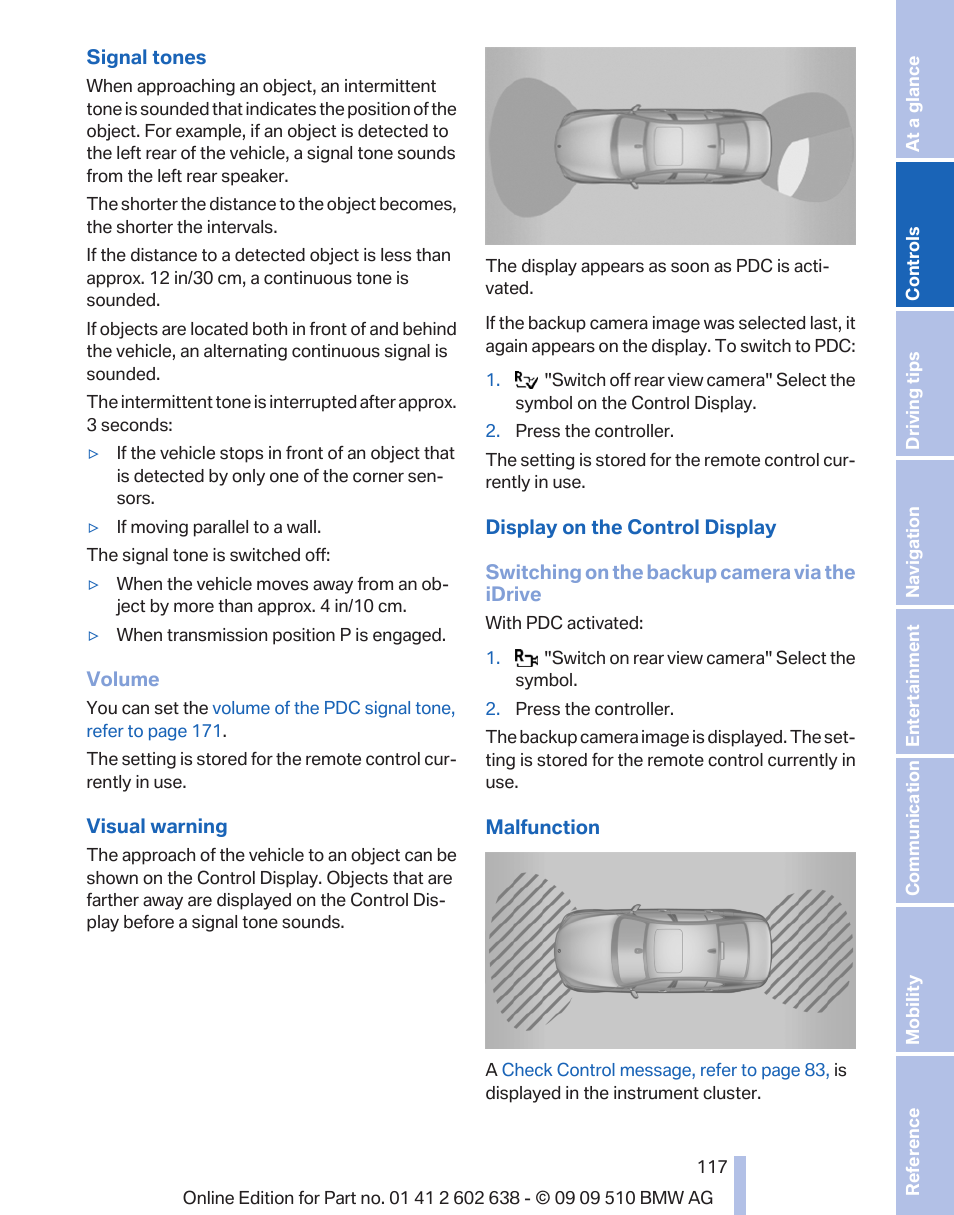 BMW 760Li Sedan 2010 User Manual | Page 117 / 280