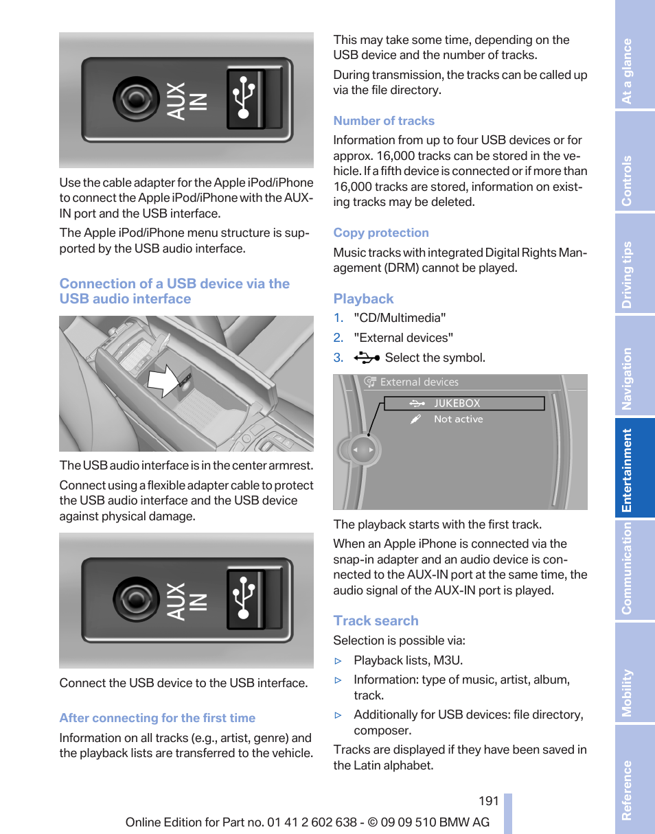 BMW 760Li Sedan 2010 User Manual | Page 191 / 280