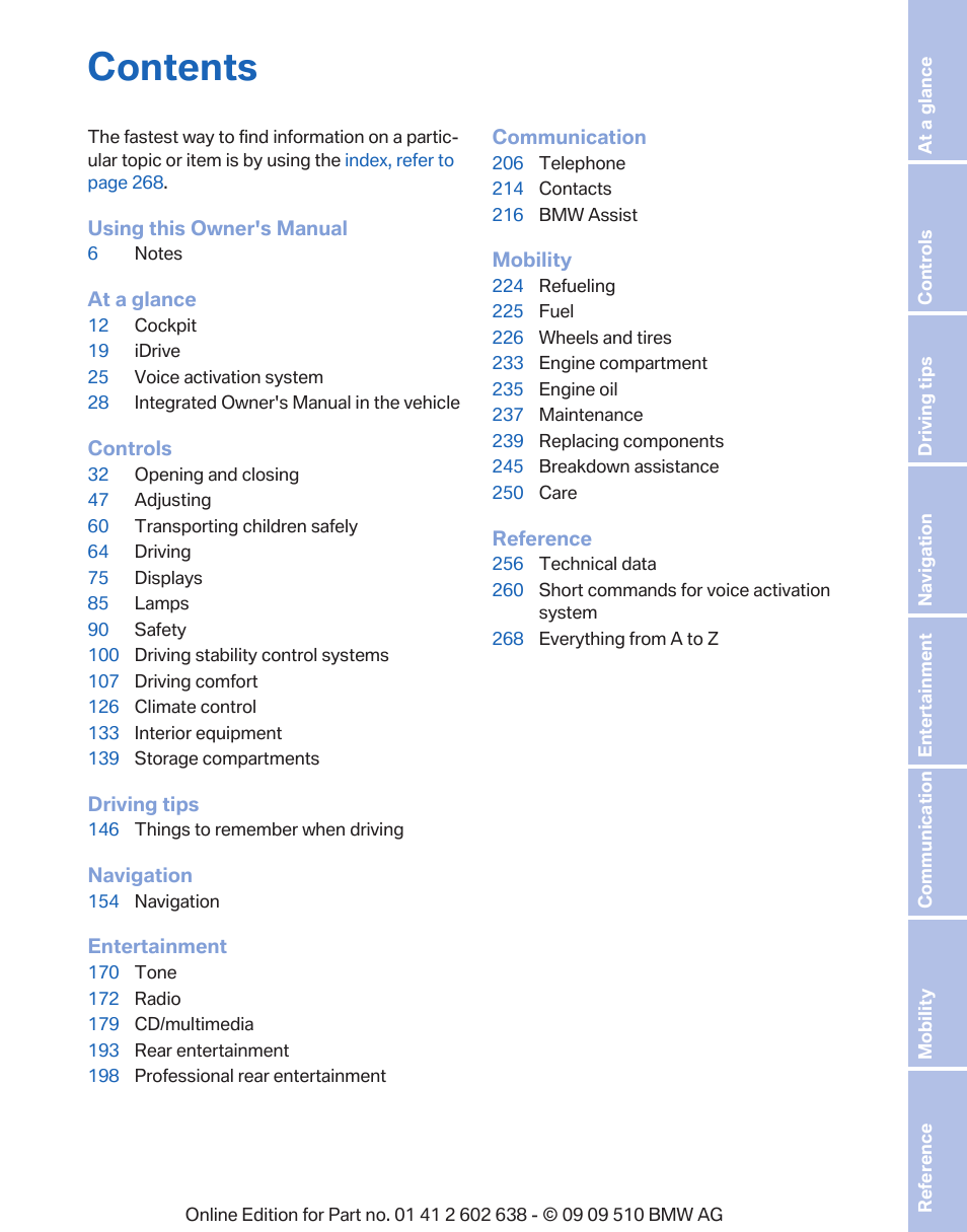 BMW 760Li Sedan 2010 User Manual | Page 5 / 280