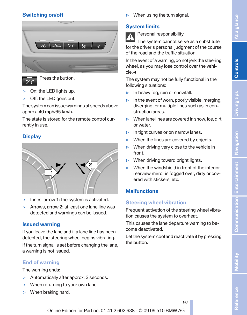 BMW 760Li Sedan 2010 User Manual | Page 97 / 280