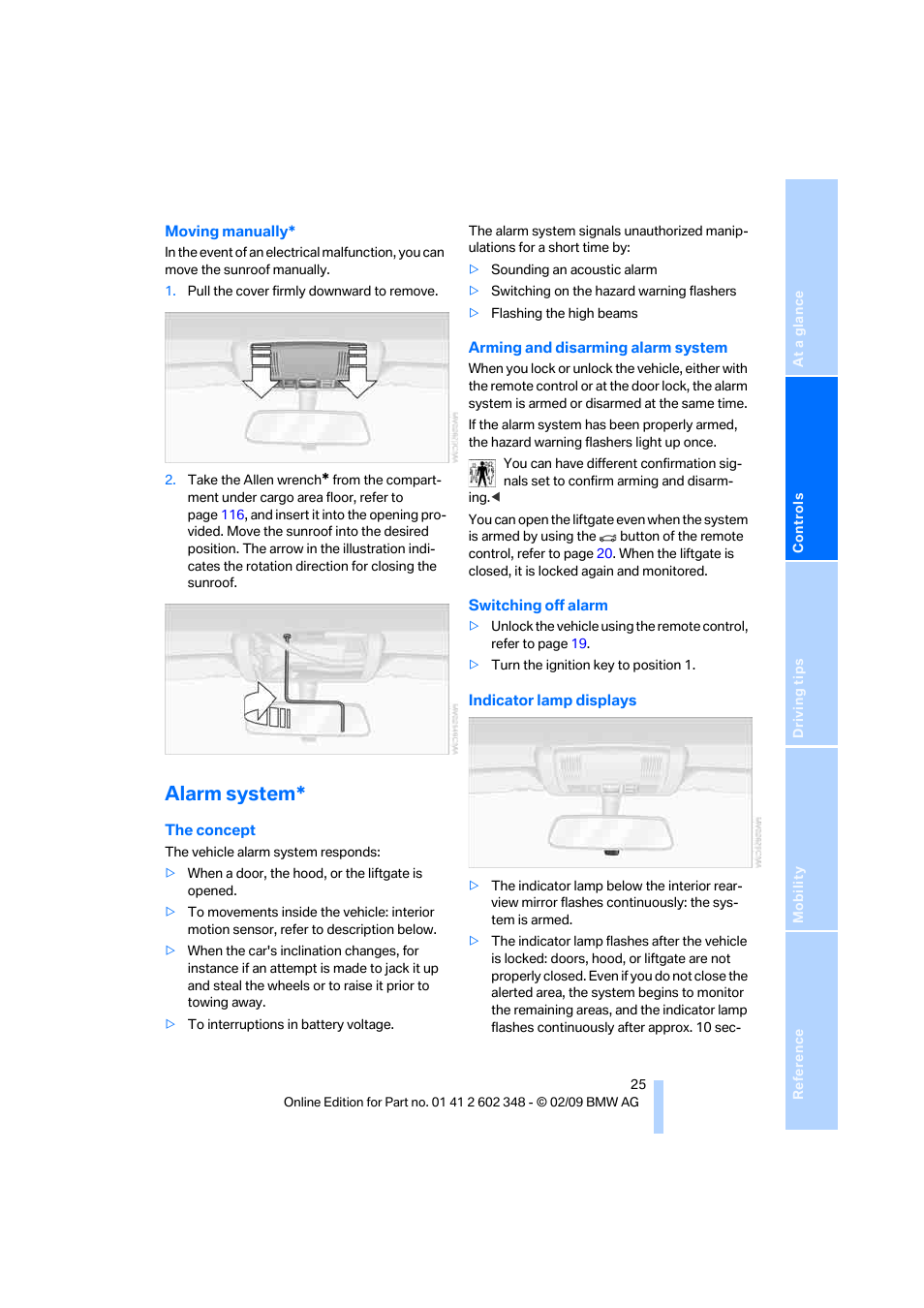 Alarm system | BMW X3 xDrive30i 2010 User Manual | Page 27 / 144