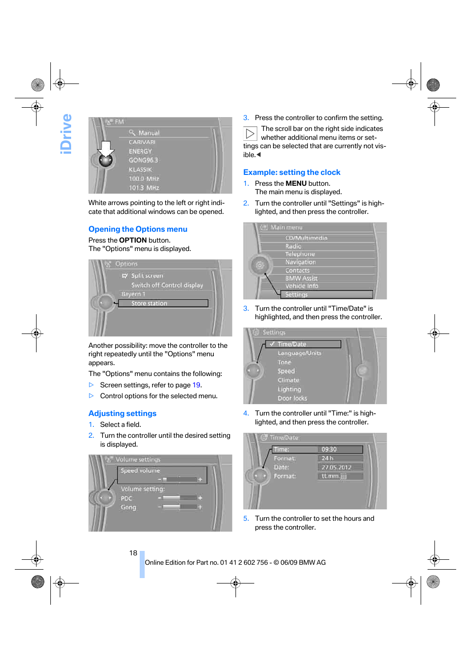 Idrive | BMW X6 M 2010 User Manual | Page 20 / 300