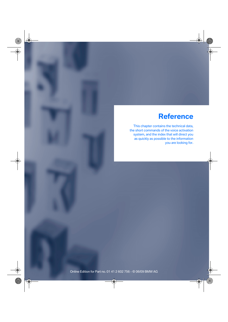 Reference | BMW X6 M 2010 User Manual | Page 269 / 300
