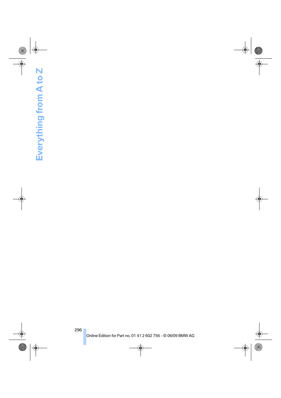 Everything from a to z | BMW X6 M 2010 User Manual | Page 298 / 300