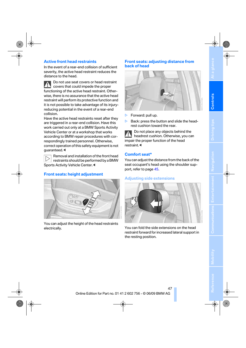 BMW X6 M 2010 User Manual | Page 49 / 300