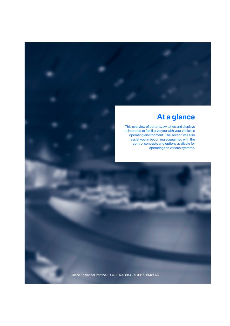At a glance | BMW Z4 sDrive35i 2010 User Manual | Page 11 / 254