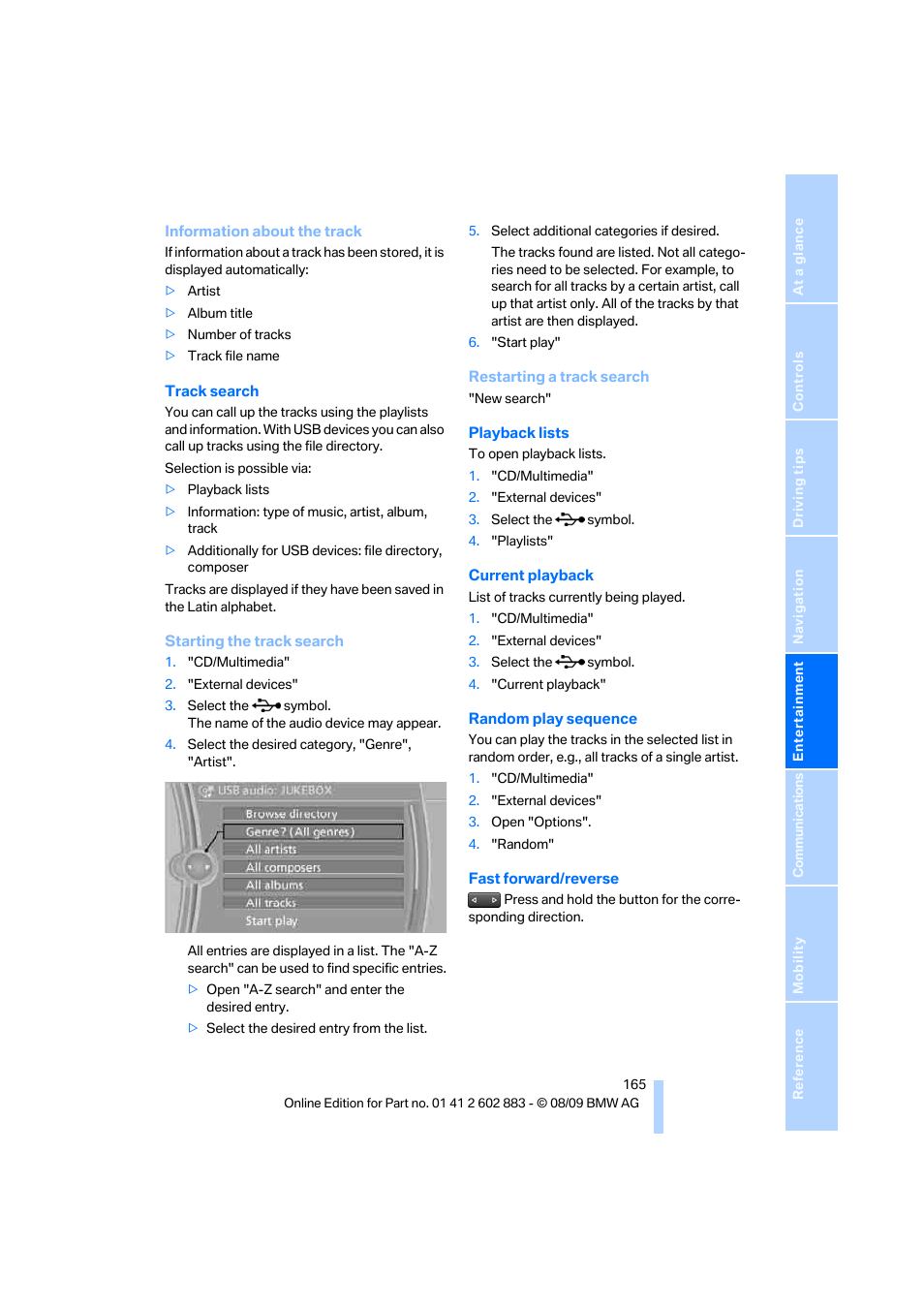 BMW Z4 sDrive35i 2010 User Manual | Page 167 / 254