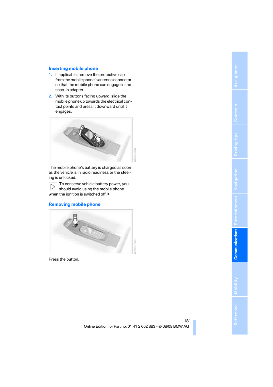 BMW Z4 sDrive35i 2010 User Manual | Page 183 / 254