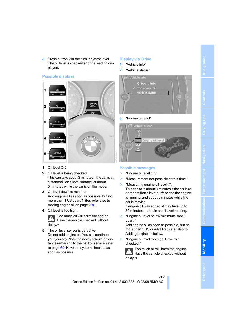 BMW Z4 sDrive35i 2010 User Manual | Page 205 / 254