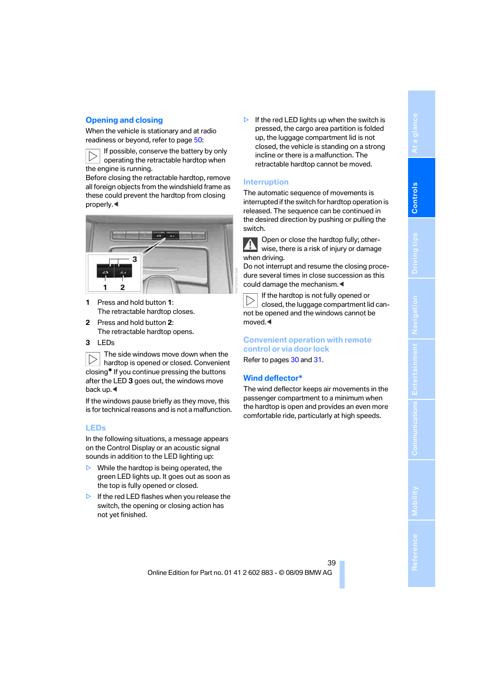 BMW Z4 sDrive35i 2010 User Manual | Page 41 / 254