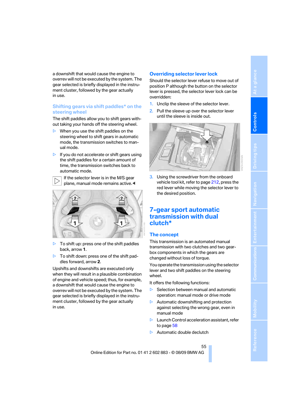 Gear sport automatic transmission with dual clutch | BMW Z4 sDrive35i 2010 User Manual | Page 57 / 254