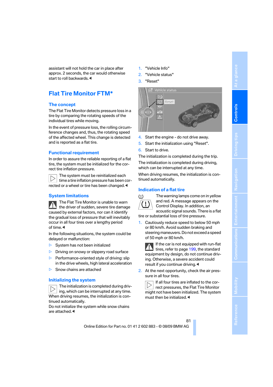 Flat tire monitor ftm | BMW Z4 sDrive35i 2010 User Manual | Page 83 / 254