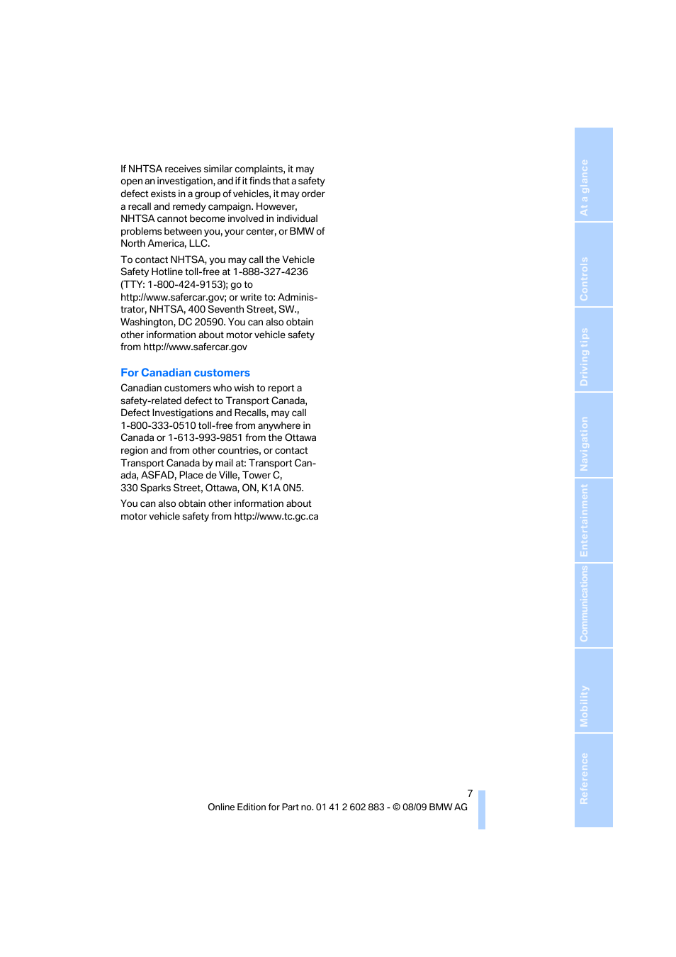 BMW Z4 sDrive35i 2010 User Manual | Page 9 / 254